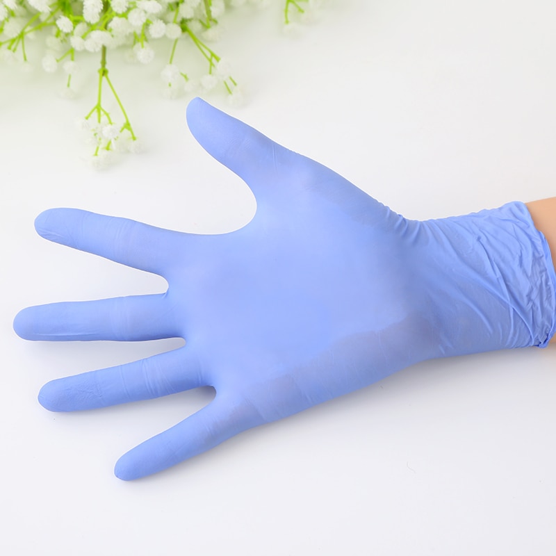 100Pcs/Pack Disposable Nitrile Gloves Waterproof Exam Gloves Ambidextrous Household Cleaning Washing Gloves Anti-Static Gloves