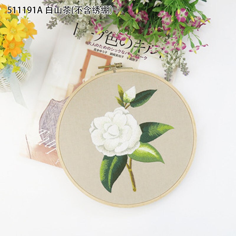 DIY Embroidery Flower Materials Package Embroidery Hoop Handmade Cross Stitch Kits For Beginners bordado Decor Sewing Supplies: 511191A