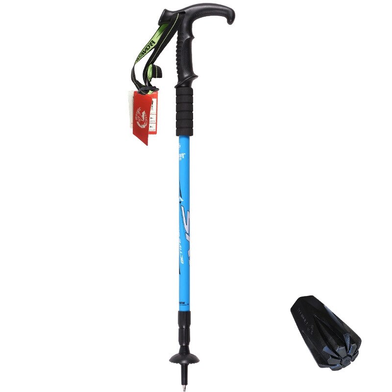 Pioneer walking poles walking sticks adjustable travel Ice ax climbing aluminum cane skiing camping telescopic walking stick: bule