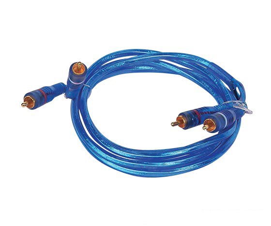 2 Rca + 2 Rca 1.8 Meter Blauw Transparant Kabel