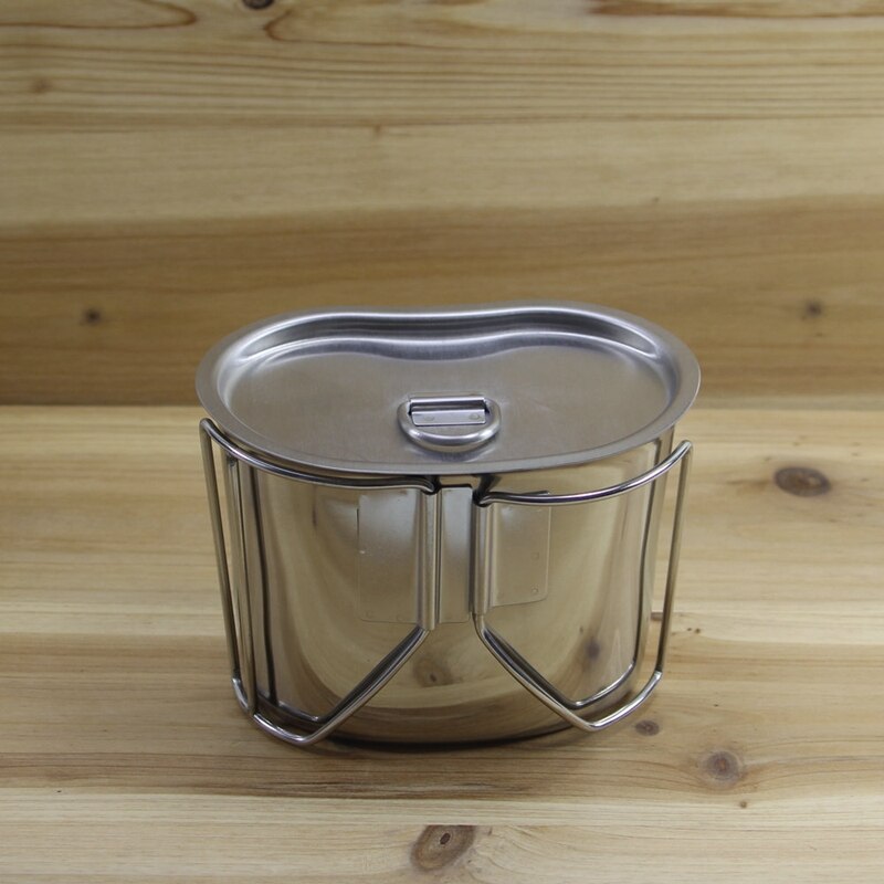 Kantinekopp i rustfritt stål 700ml bærbar med koppdeksel utendørs campingfottur