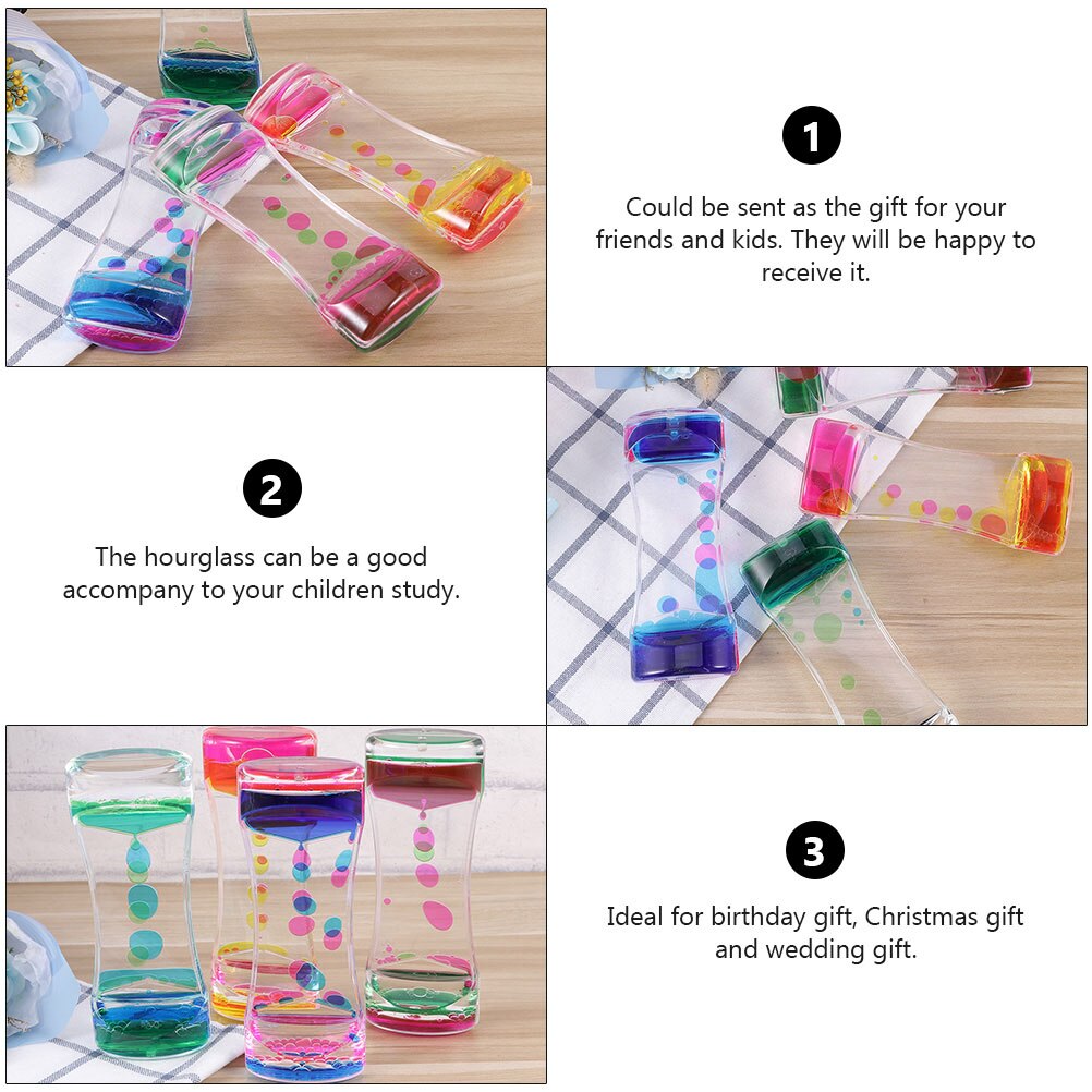 4Pcs Liquid Motion Bubbler Floating Liquid Motion Timer Home Hourglass Decoration