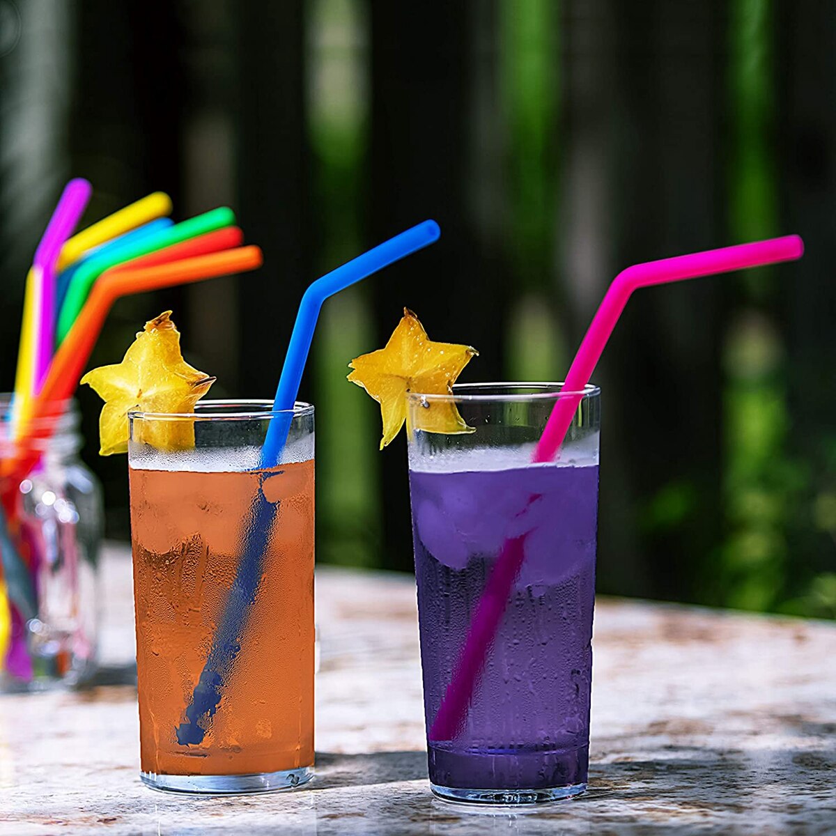 18 gjenbrukbare silikonsugerør 25cm lange sugerør for 30 oz og 20 oz tumblers cocktailsugerør for tilbehør til festbarer