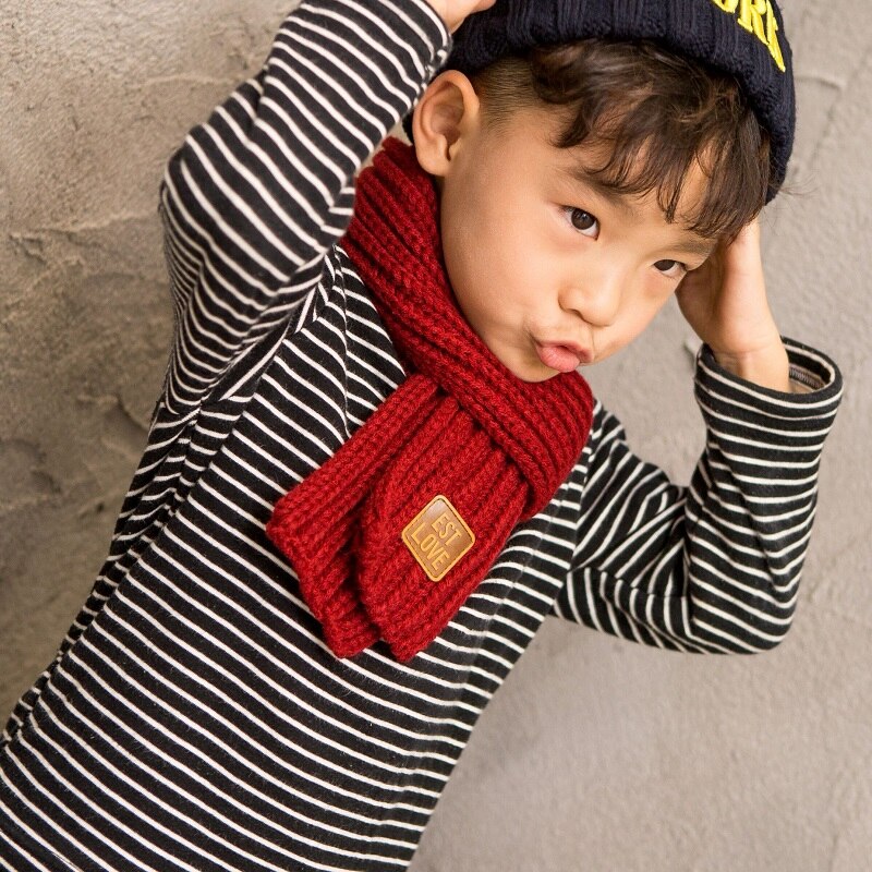 Toddler Baby Winter Scarves Warm Knitted Bib Boy Girls Adult Autumn Winter European American Children Winter Wool Scarf KF905