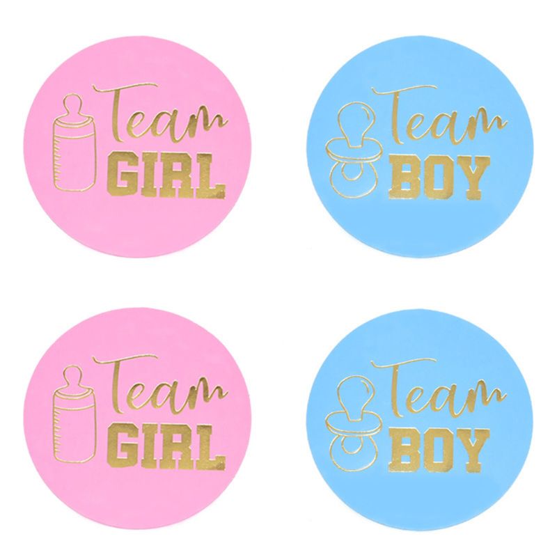 24Pcs Gender Reveal Stickers Team Boy Team Girl Labels Party Decoration Gender Reveal Stickers
