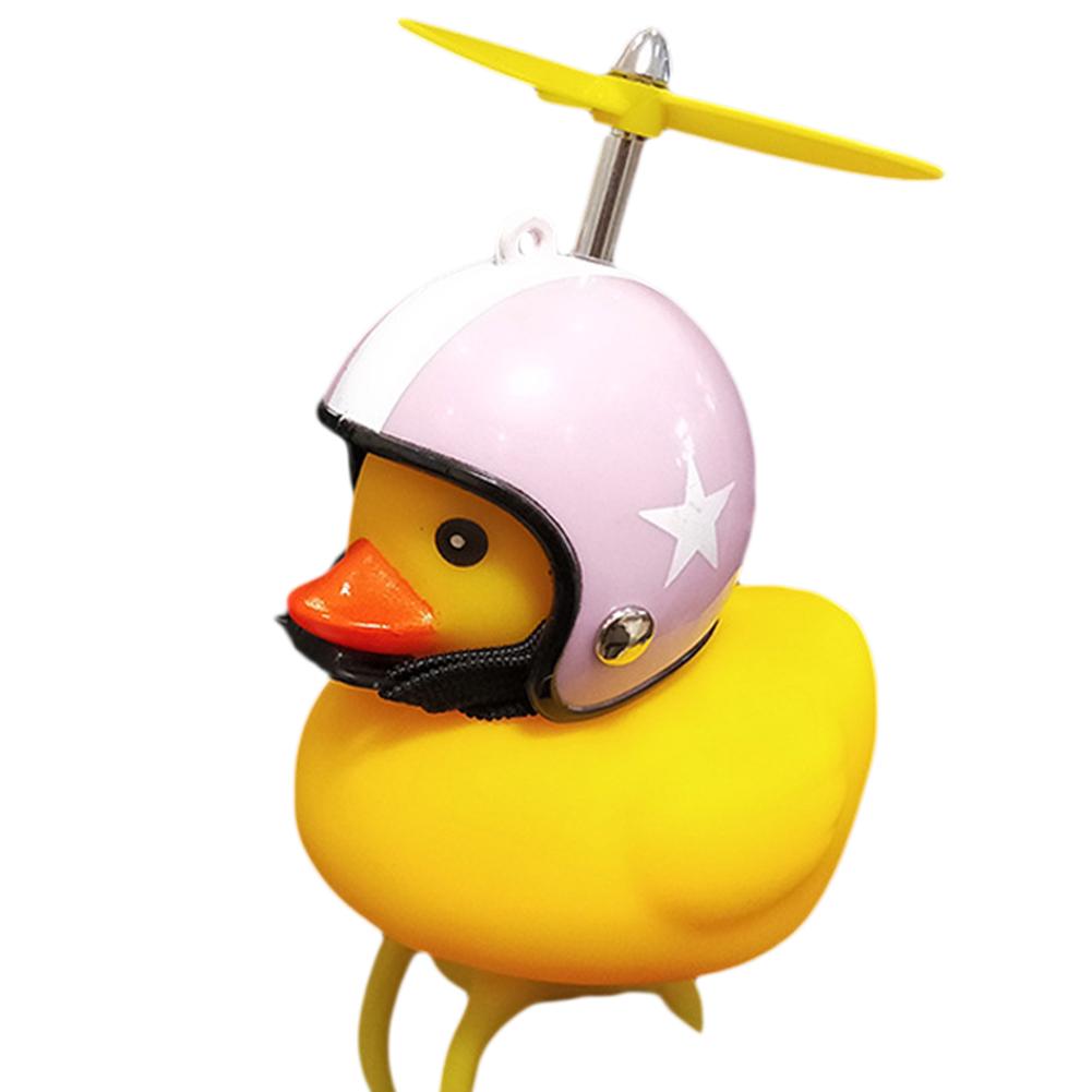 Petit canard jaune forme corne enfants adulte vélo lumière en caoutchouc canard jouet vélo cloche vélo décoration ornement: F