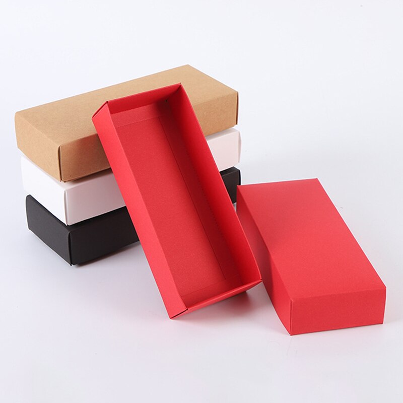 Packing Box With Lid Black White Card Kraft Paper Box Solid Color Folding Box For Valentine'S Day Birthday Party Wedding