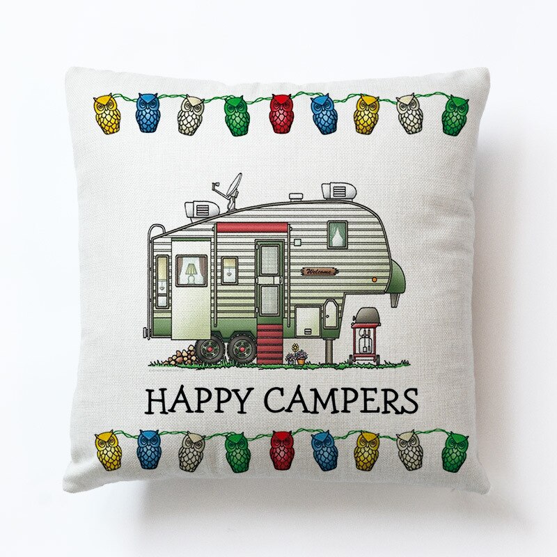 Novel Cartoon Hond Auto Bus Kampeerders Kussenslopen Siësta Kussenhoes Decoratie Sofa Rugleuning 45X45Cm Baby Kids: D10
