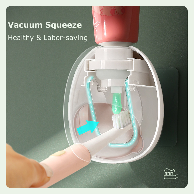 Wall Mounted Toothpaste Dispenser Automatic Tube Press Squeezer Toothpaste with Dust Cover Dispensador Pasta Dientes