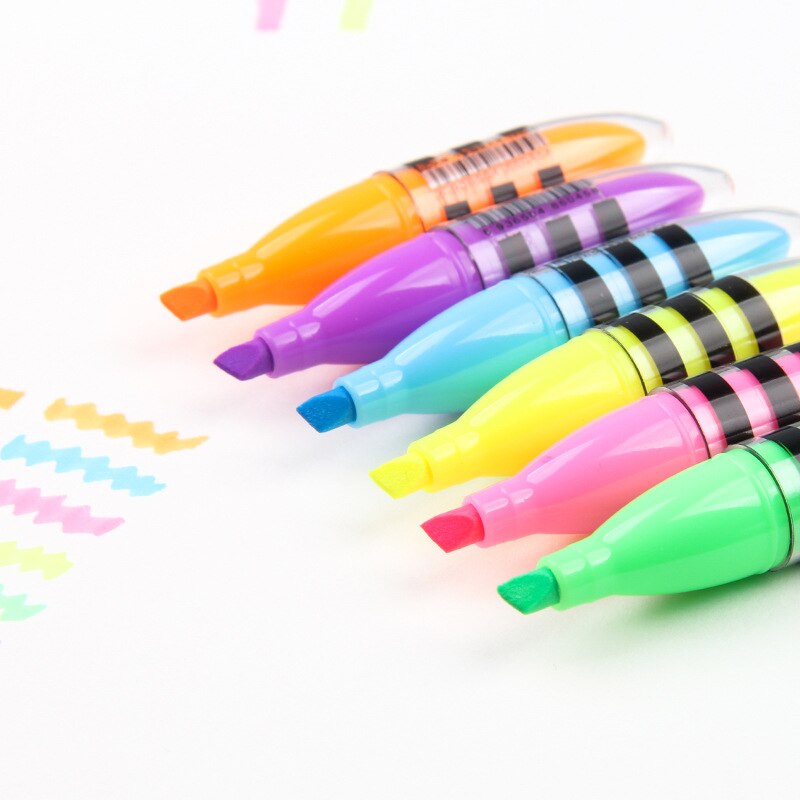 6 uds. Rotuladores bonitos con de abeja, rotuladores para niños, bolígrafos para pintar, Material Escolar, artículos de papelería Kawaii