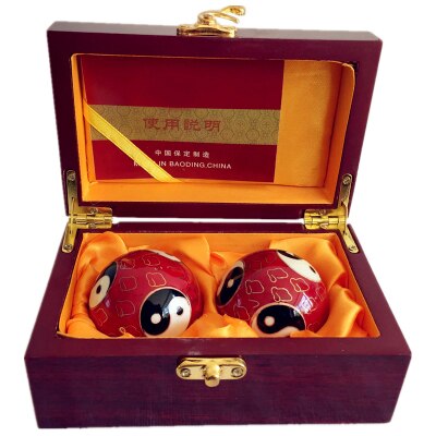 Bola de fitness Cloisonne, Bola de Salud de Tai Chi de tono hueco, mano de ancianos que sostiene las bolas de ocho trigramos: Oro