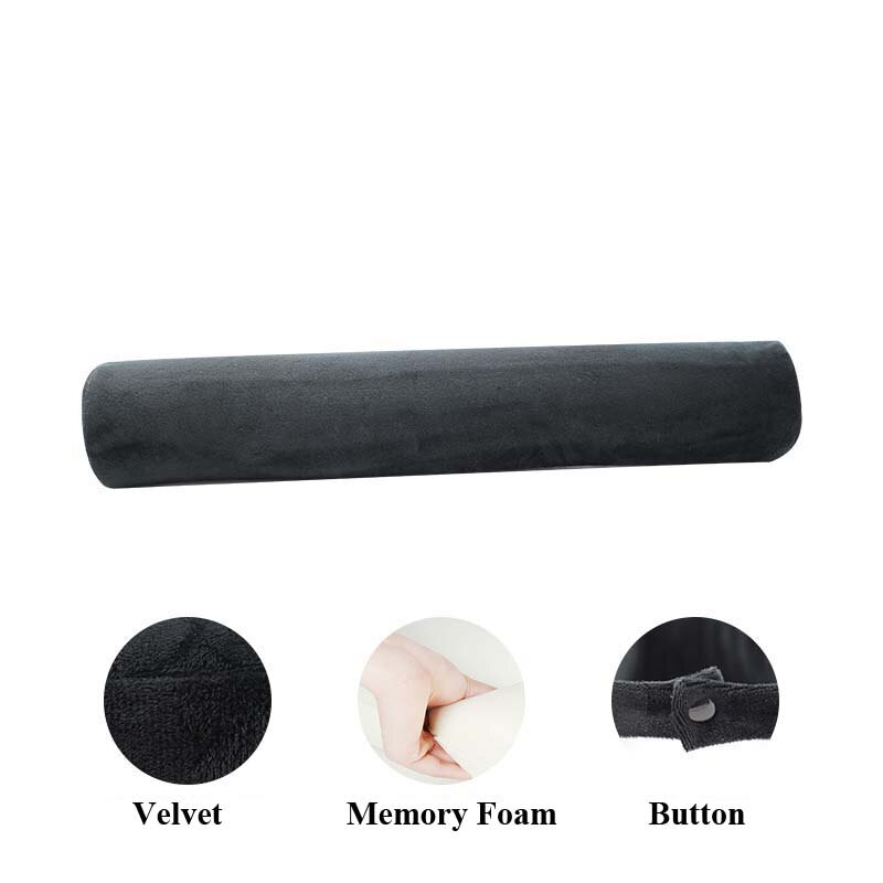 Velvet Column Pillows Memory Foam Bolster Deformable Supporter Body Cushion Headrest Bedding U-shaped Neck Pillow: black