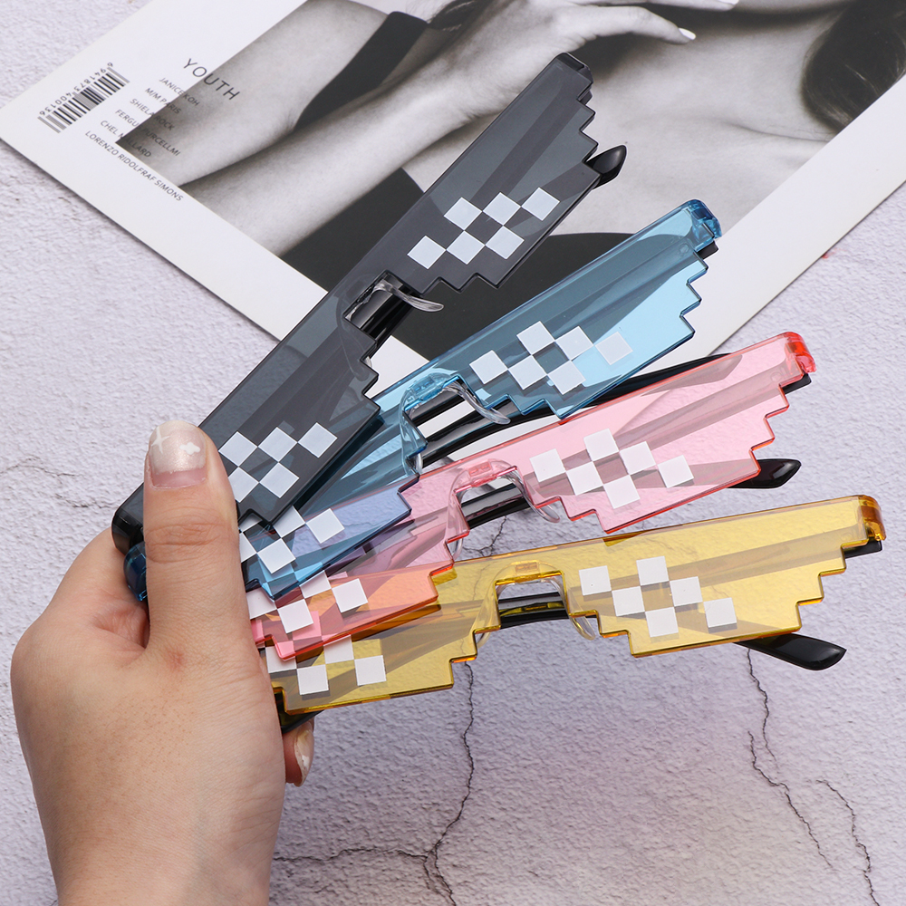 Funny Mosaic Sunglasses, Thug Life Sunglasses, Retro Gamer Robot Sunglasses Birthday Party Cosplay Favors for Men &amp; Women