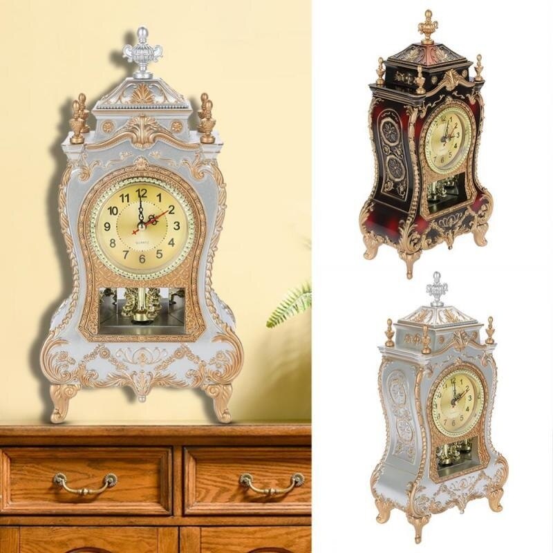 Furnishing Sit Pendulum Clock Desk Alarm Clock Vintage Clock Classical Royalty Sitting Room Desk Imperial
