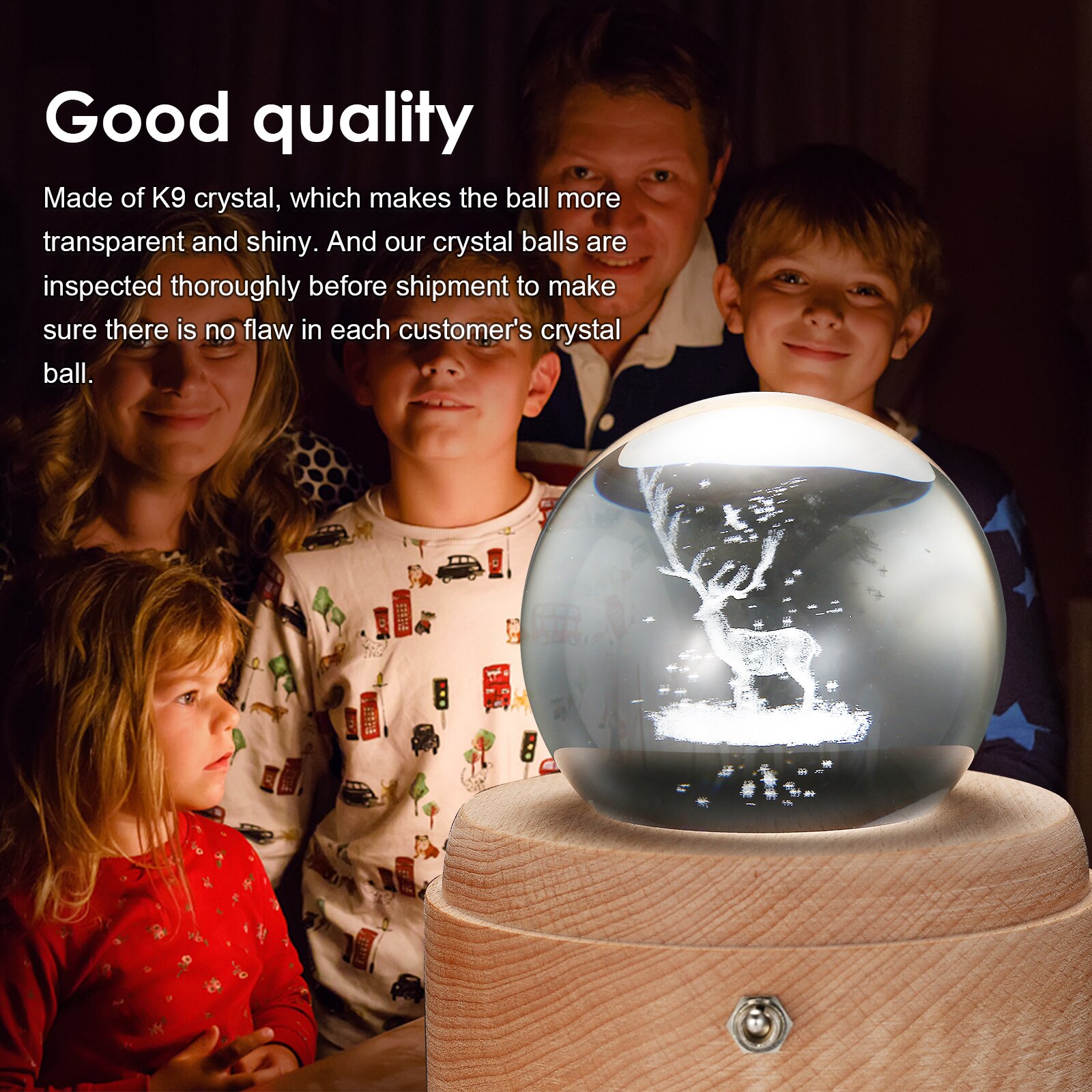 Vintage muziekdoos kristallen bol projectie houten lichtgevende led-lamp bt-luidspreker voor verjaardagen en kerstmis