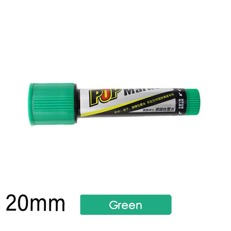 Climemo 12mm Whiteboard Paint Marker Rotuladores Markers Pen Permanent Waterproof Art Supplies DIY Comic Sketching Markers: 12mm Green