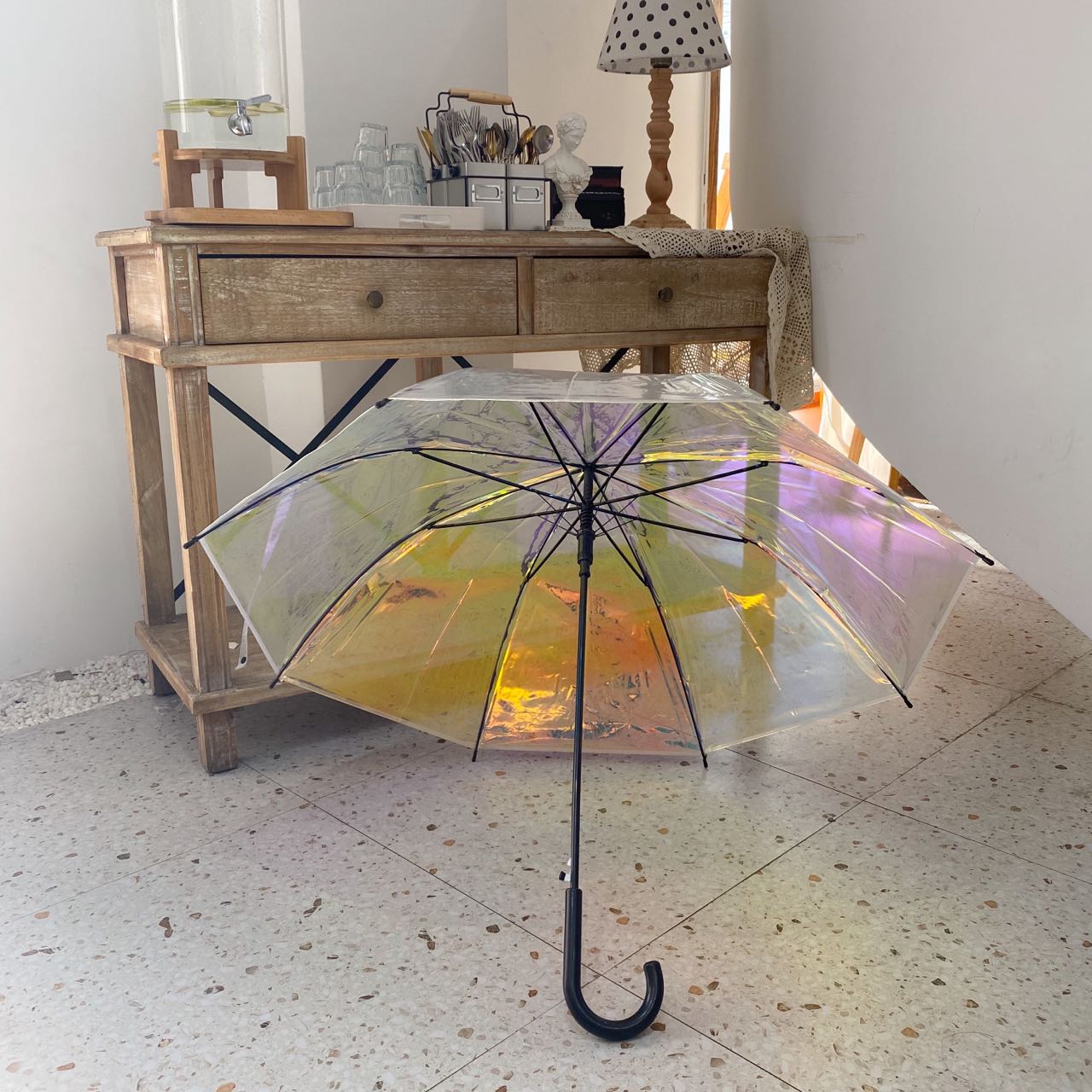 Parapluie inversé pour adultes, pochette de plage, Transparent, parasol automatique, articles ménagers EF50UB