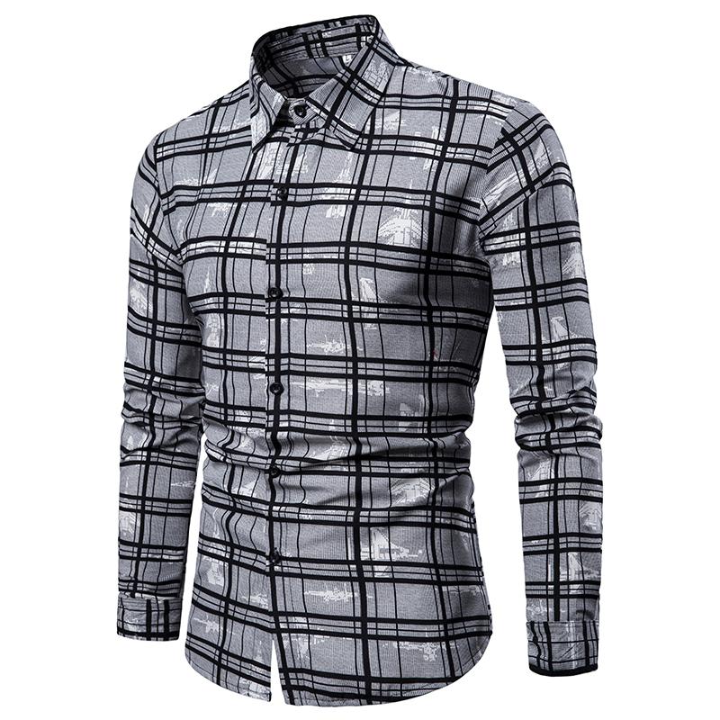 Geruite lange herenoverhemden plus size herenoverhemden met roosterpatroon, lange mouwen, geruite blouse voor heren: Xxxl