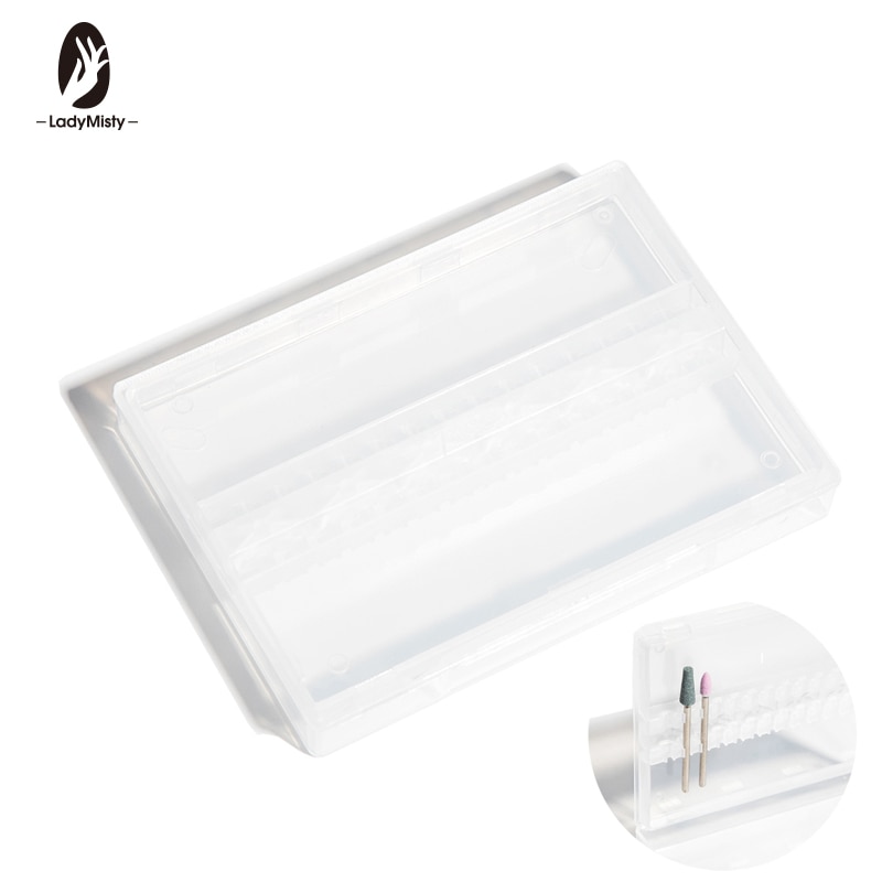 Acrylic Nail Drill Bit Storage Box Empty Stand Display Container Nail Case Cutter For Milling Machine Manicure Accessories