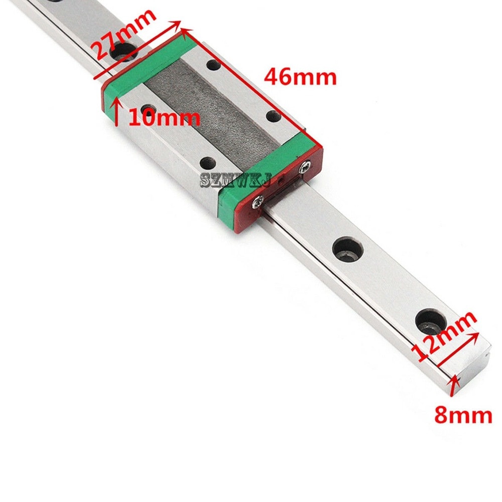 Mgn 12h geleider lineaire rail cnc miniatuur slede schuifblok wagen 100 200 300 400 500mm mgn 12 12mm voor 3d printer onderdeel diy