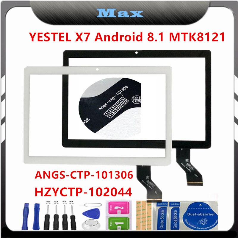 For 10.1 tommer yestel  x7 android 8.1 mtk 8121 nettbrett håndskriftskjerm berøringspanel angs-ctp -101306 hzyctp -102044 med verktøy