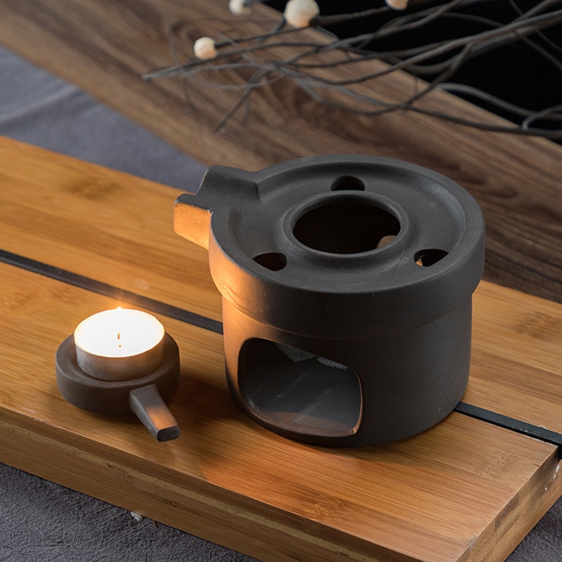 Base de calefacción para tetera, calentador de café con bandeja de cerámica, calentador de café, vino, té, vela