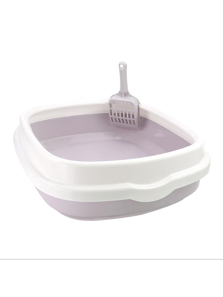Cat Litter Tray semi-enclosed litter box Simple and Open Semi-enclosed Cat Durable Plastic style