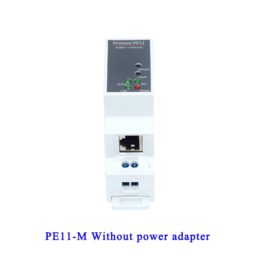 DIN-Rail Serial Port RS485 To Ethernet Converter Device Server Protoss-PE11 AC110V~220V or DC Support Modbus TCP to RTU: PE11-M no adapter