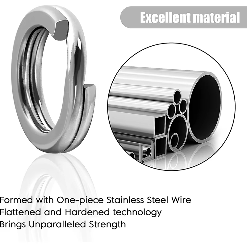 Vissen Splitringen 200/400 Stuks 5 Maten Roestvrij Staal Zware Hoge Sterkte Lokken Connector Tackle Box Accessoires Zoutwater