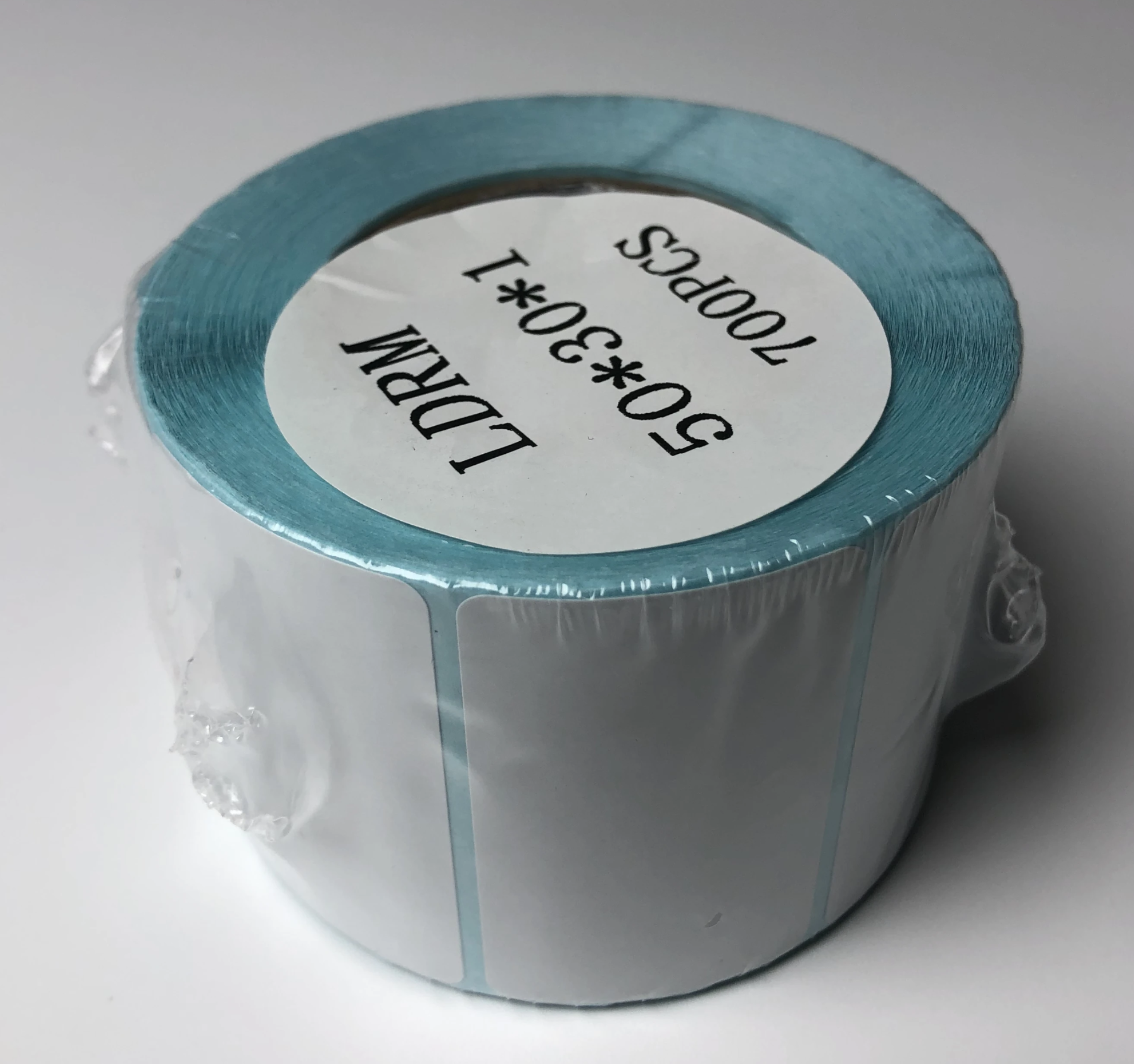 Rouleau d'étiquettes thermiques auto-adhésives, 700 pièces/rouleau, prix de supermarché, étiquette de code à barres vierge, impression directe, papier d'impression étanche: BLEU CIEL
