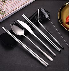 Gold Cutlery Set Knives Forks Spoons Set Flatware Stainless Steel Kitchen Dinnerware Home Party Table Cutlery Set: 2 Sets / silver set