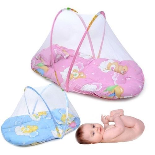 Red plegable portátil para cuna de bebé, mosquitera con cremallera de lunares para cama infantil, tienda de campaña, pequeña, Linda,