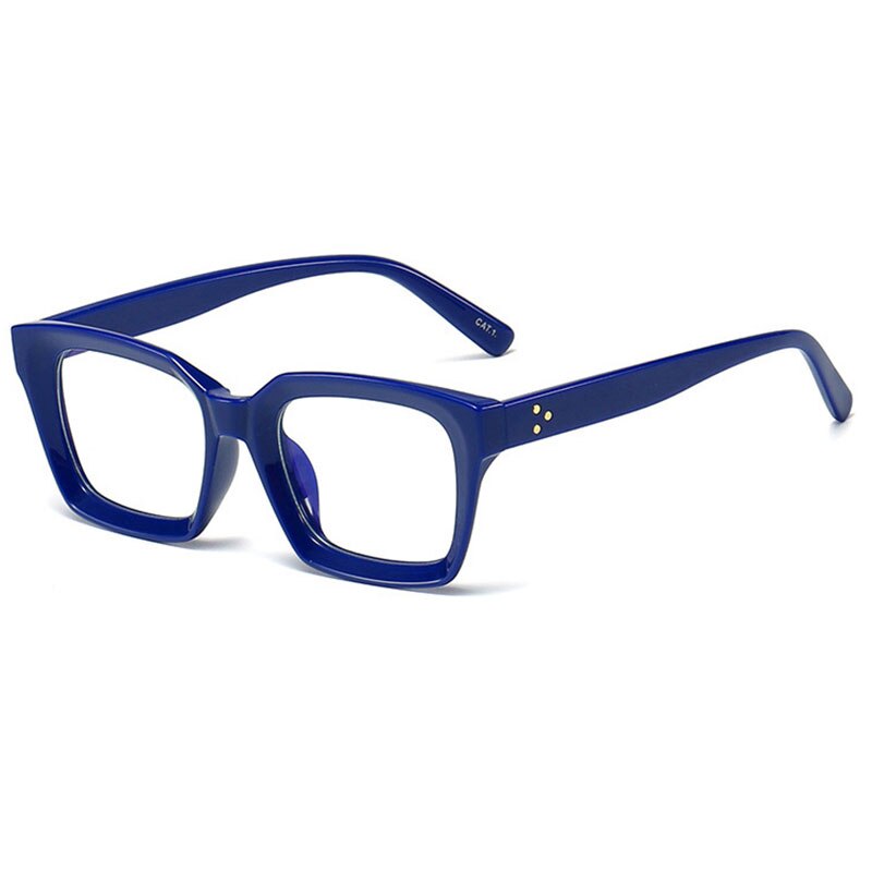 HBK Square Eyeglasses Frame Women Optical Clear Glasses Frame Brand Plain Eye Glasses Oculos De Grau Femininos: C04 Blue