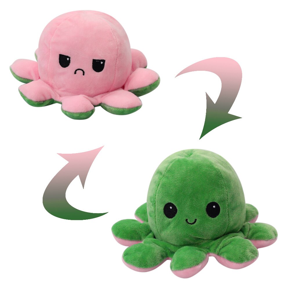 12 Colors Plush Toys Double-sided Flip Doll Soft Stuffed Animals Toys Christmas Home Decoration pulpo: 06