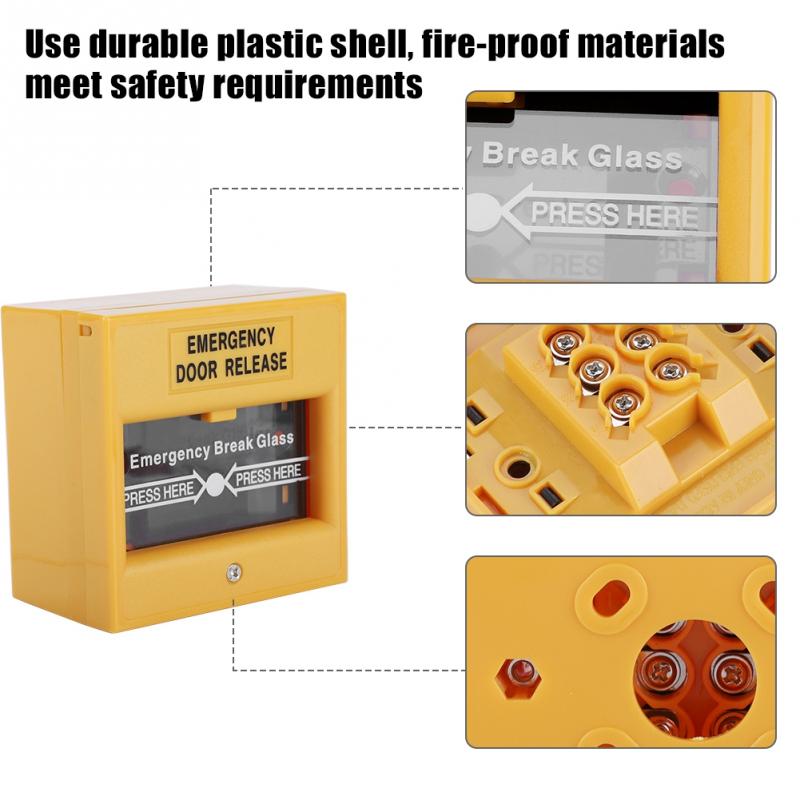 Fire Emergency Exit Alarm Knop Release Security Glasbreuk Alarm Knop Brandwerende Materialen