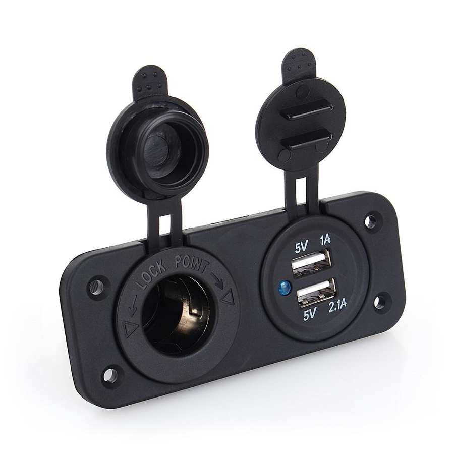 Dual Usb Car Auto Sigarettenaansteker Splitter 12V Lader Power Adapter Outlet Huishoudelijke Socket Dc 12V Input power Adapter