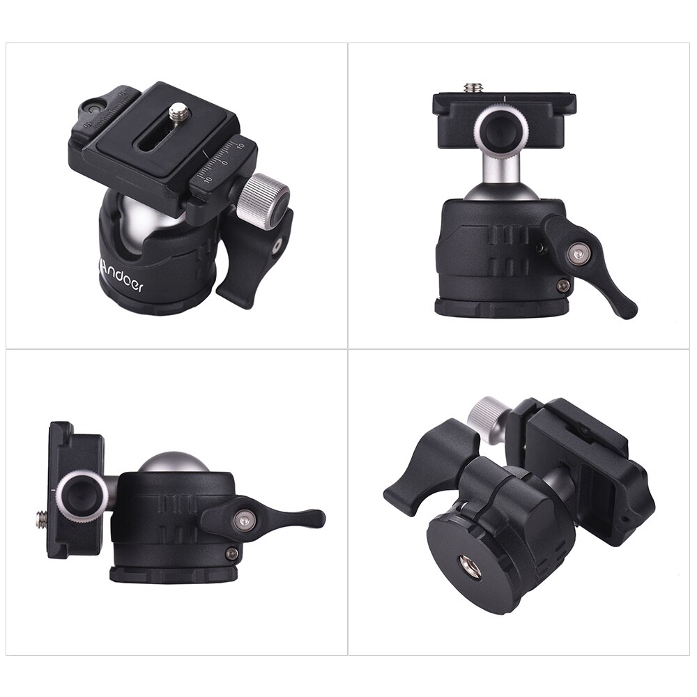 Andoer Mini Ball Head 360 Graden Statief Ballhead Mount Voor Canon Nikon Sony Dslr Cam Voor Iphone X Voor Samsung voor Gopro Hero