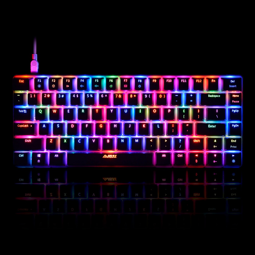 AJAZZ AK33 Keyclick clavier mécanique jeu e-sport LED clavier coloré 82 touches USB filaire anti-images fantômes pour ordinateur portable de bureau