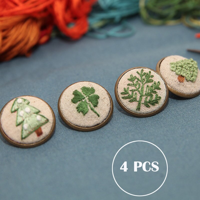 Kit de fleurs bricolage broderie | Broche pour débutants, motif Floral, point de croix, balançoire Art, artisanat fait main, Gfit: 4 PCS