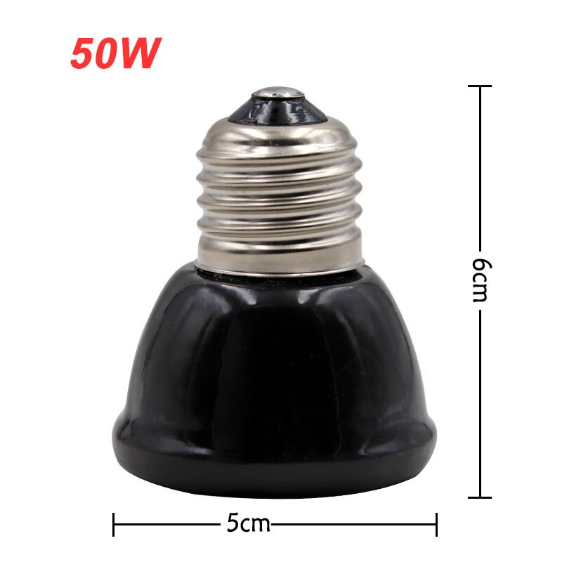 220V lampa grzewcza dla zwierząt czarny podczerwieni ceramiczne emiter ciepła żarówka 25/50/75/100W zwierzę domowe Brooder kury lampa gad 220-240V: 50W