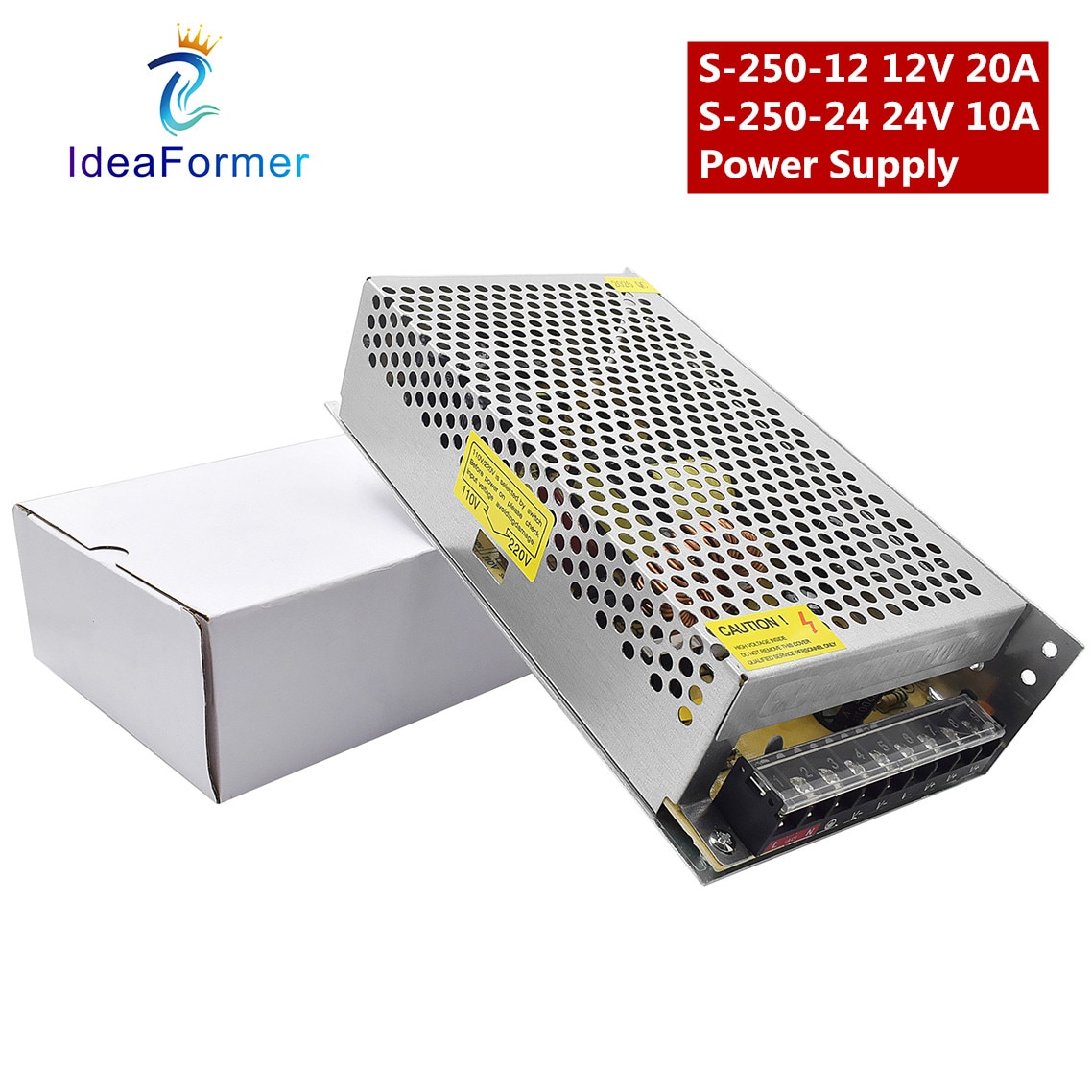 120/250W Transformers Voeding S-120-12 S-120-24 S-250-12 S-250-24 12/24V Huidige 5A/10A/20A Rgb Led Strip & 3D Printer Onderdelen.