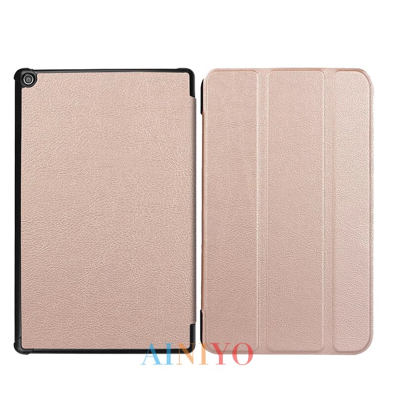 Pokrowiec na Amazon New Fire HD10 2019 pokrowiec na Tablet Funda na ogień HD 10 2017 pokrowiec Slim magnetyczny składany statyw Shell + film długopis stylus: gold-MBZ