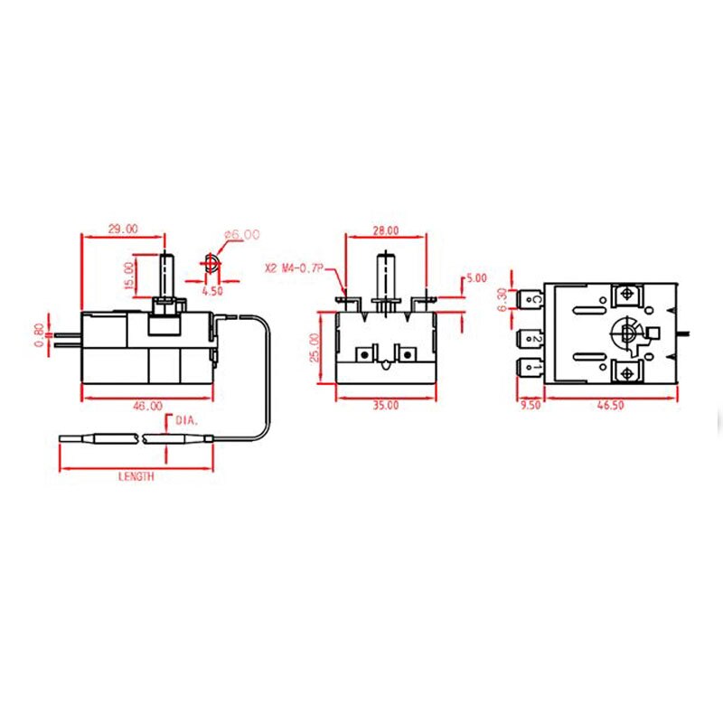 thermostat switch forTemperature control auxiliary temperature control switch capillary thermostat control Liquid expansion knob