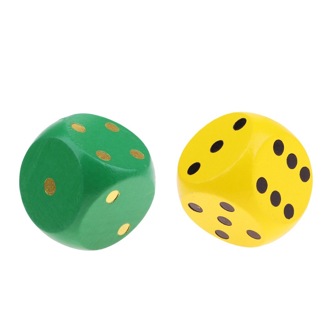 2pz Grandi Dadi Di Legno Gioco Da Esterni Del Partito Giocattoli per Bambini Insegnamento Progetto 5 centimetri