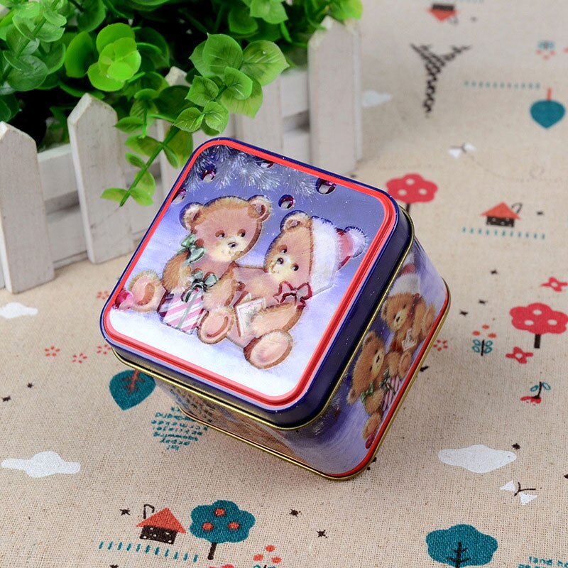 Vierkante Bump Snoep Opbergdoos Ijzeren Doos Kerst Snoep Blikjes Kinderen Kerst Candy Verpakking Dozen Party Decor: 08