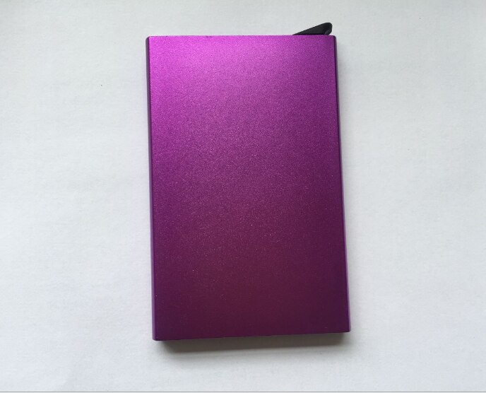 Aluminum bank card package credit card wallet rfid shield card set card box document package metal wallet: purple