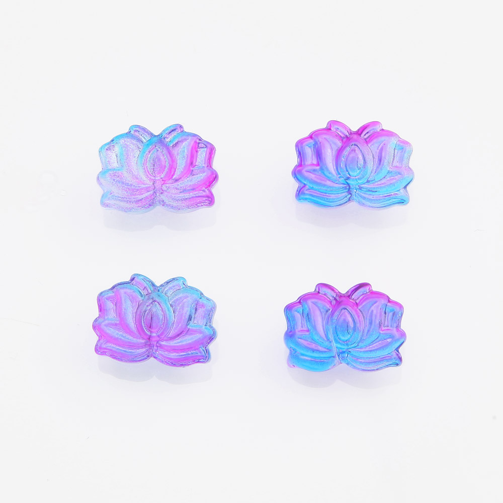 50PCS Flower Glass Beads Charms Pendant Necklace for Jewelry Making Supplies Beaded Findings DIY 10*14mm: Orange