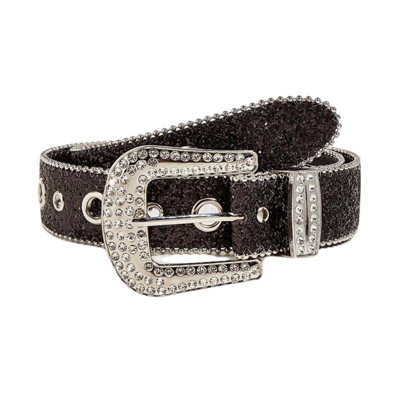 Cinturones góticos de diamantes de imitación para mujer, PU correa de cuero, cinturones de diamantes de imitación, vaquero occidental Y2K para niñas, cinturón de para Jeans, DXAA: Rosa