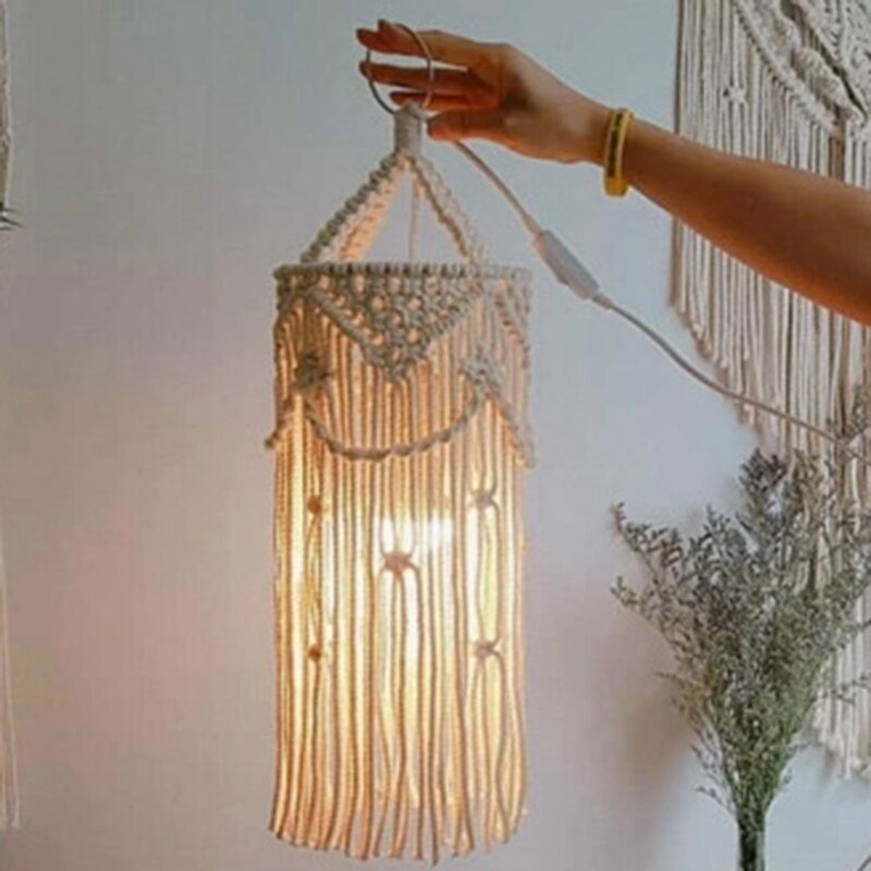 Kronleuchter Boho Dekor Hand-gewebte Charme Makramee Zauberstab Hängen Kreative Hause Etagen Hause Dekoration Lampe Schatten Mandala