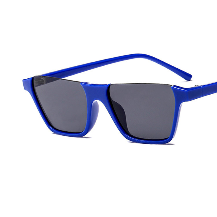 Half Frame Vrouwen Vierkante Zonnebril Mode Kleur Mannen Zonnebril Dames Clear Lens Blauw Rood Frame: c4blue